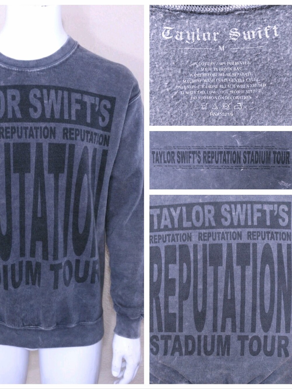 TAYLOR SWIFT Reputation Stadium TOUR Sweatshirt MEDIUM Size M Pullover CONCERT